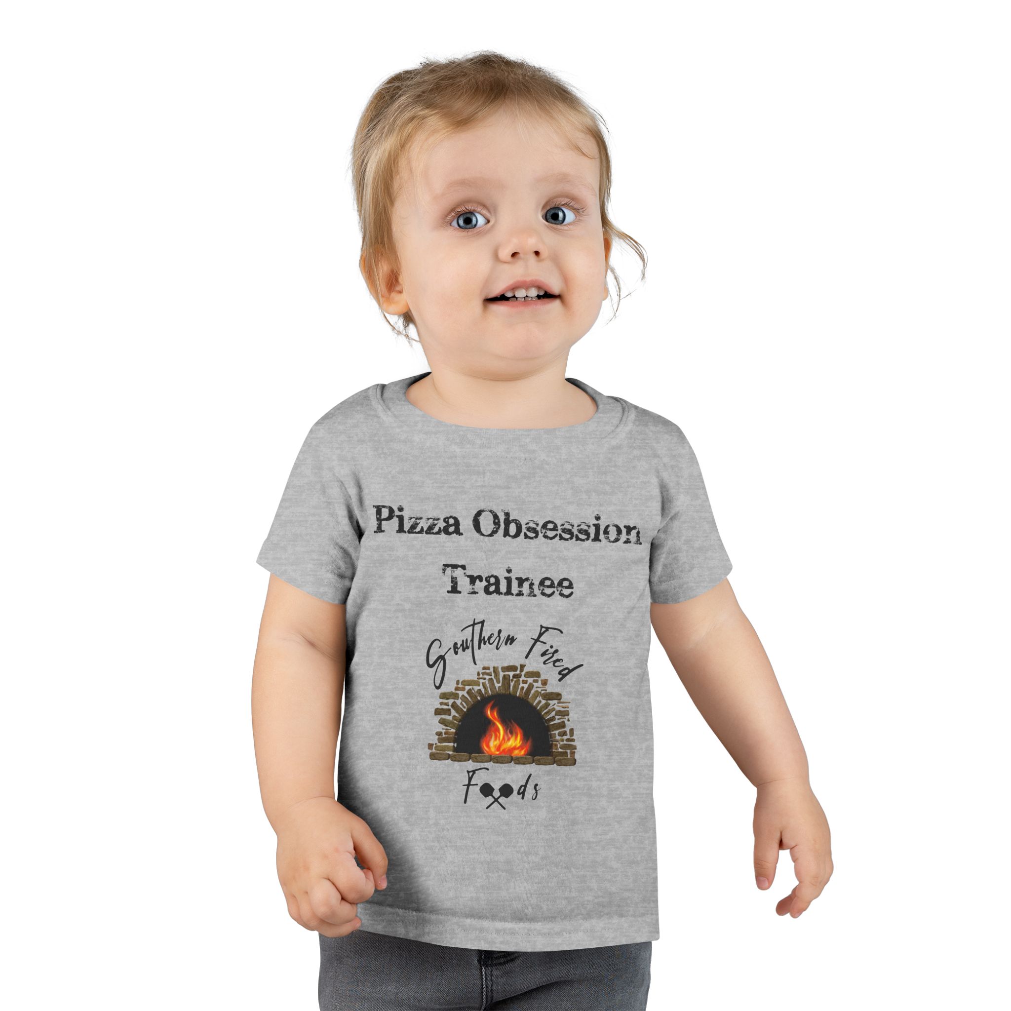 'Pizza Obsession Trainee' Toddler T-Shirt, Fun Gift for Food Lovers, Kids Cooking Shirt, Birthday Present for Little Chefs, Cute Casual Wear - Image 3