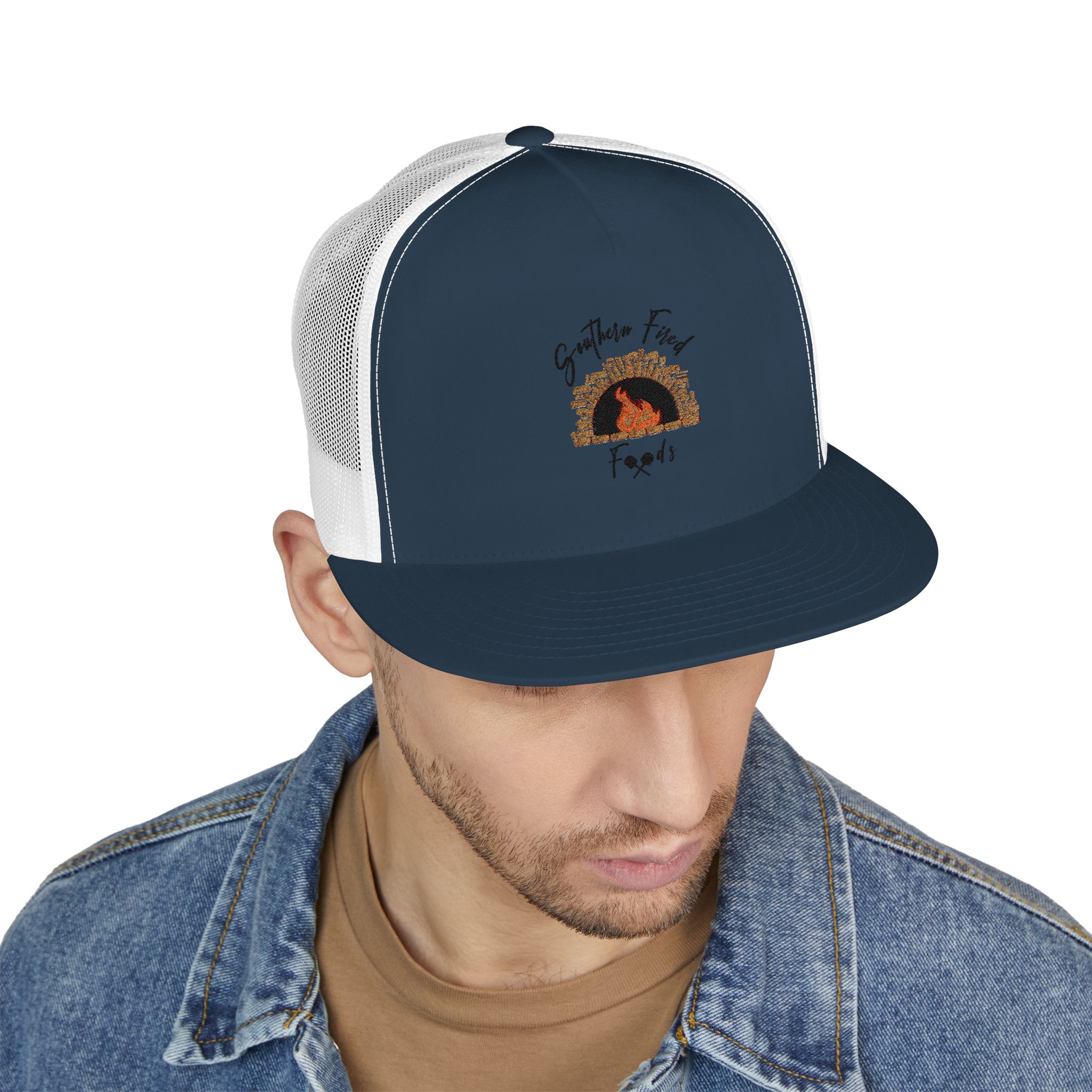 Embroidered 5 Panel Trucker Cap | Perfect for Outdoor Adventures, Camping, Gifts, Stylish Accessories, Casual Wear, Unisex Fashion - Image 9