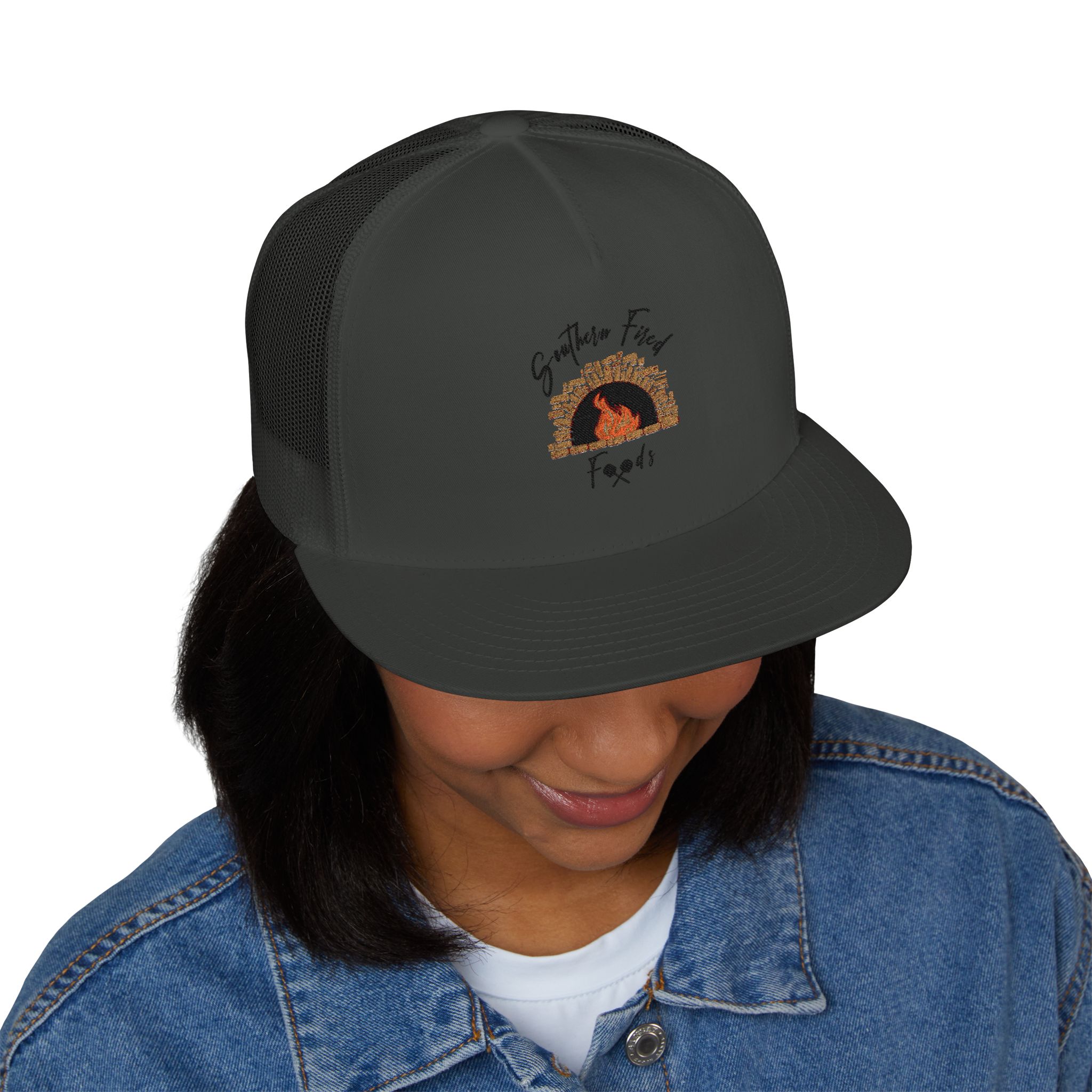 Embroidered 5 Panel Trucker Cap | Perfect for Outdoor Adventures, Camping, Gifts, Stylish Accessories, Casual Wear, Unisex Fashion - Image 31