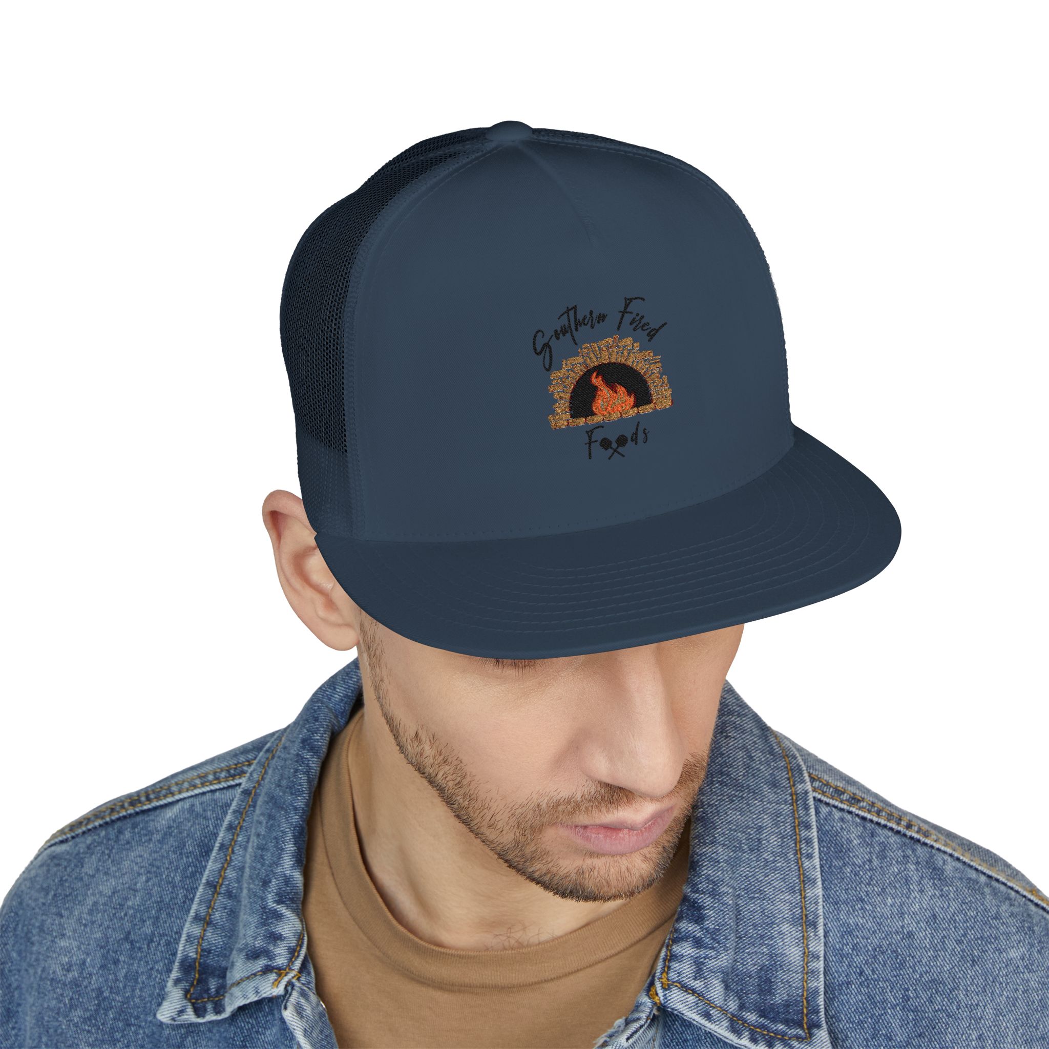 Embroidered 5 Panel Trucker Cap | Perfect for Outdoor Adventures, Camping, Gifts, Stylish Accessories, Casual Wear, Unisex Fashion - Image 33
