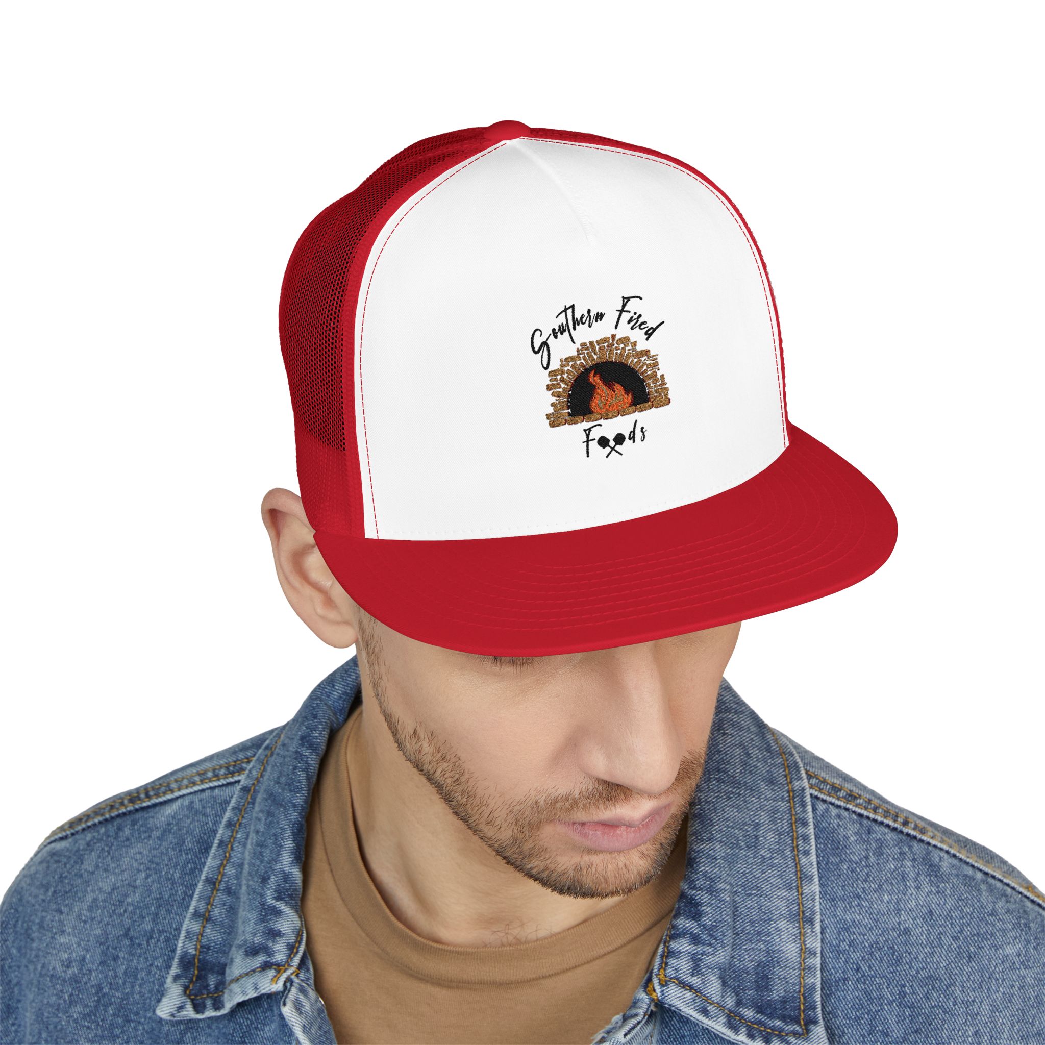 Embroidered 5 Panel Trucker Cap | Perfect for Outdoor Adventures, Camping, Gifts, Stylish Accessories, Casual Wear, Unisex Fashion - Image 17