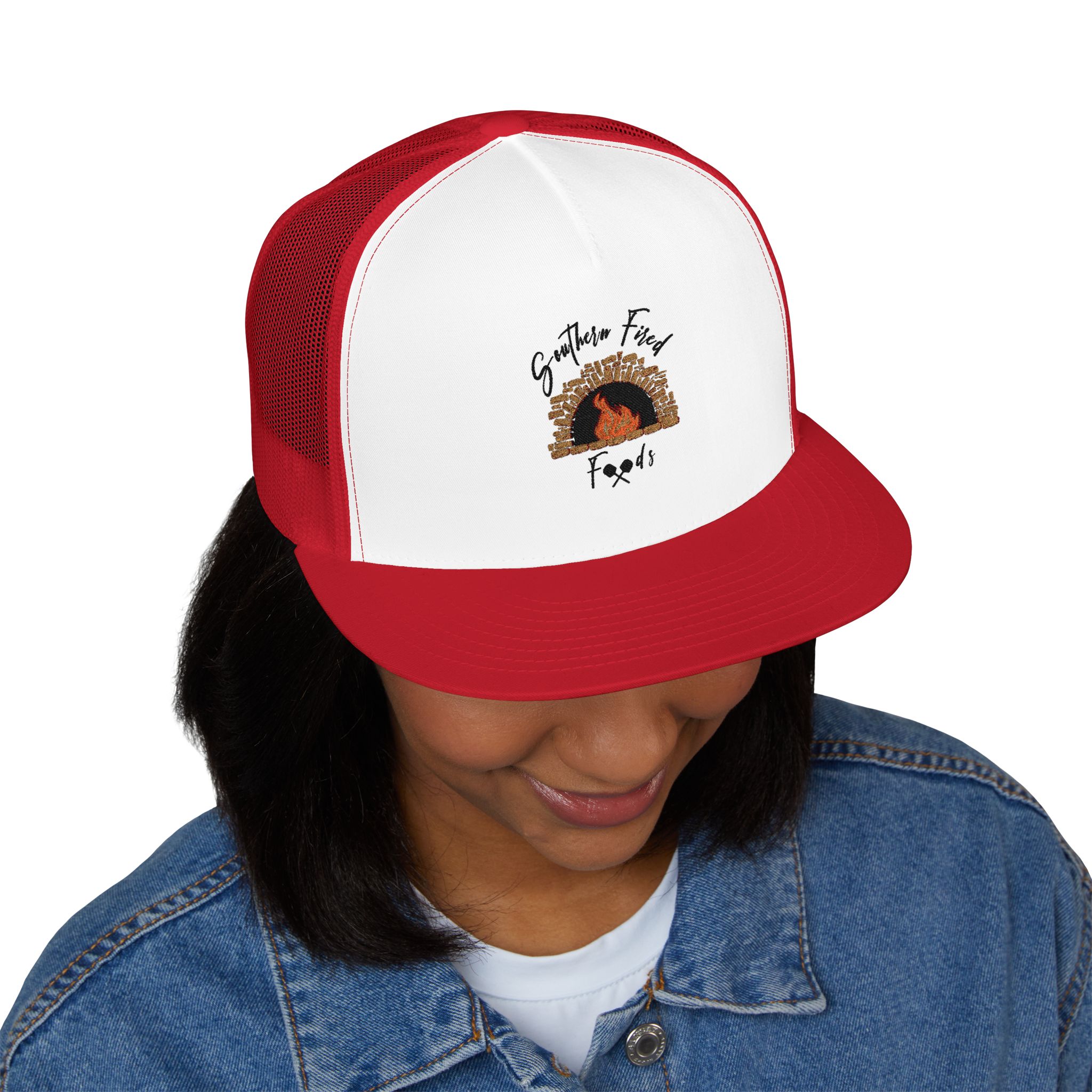 Embroidered 5 Panel Trucker Cap | Perfect for Outdoor Adventures, Camping, Gifts, Stylish Accessories, Casual Wear, Unisex Fashion - Image 19