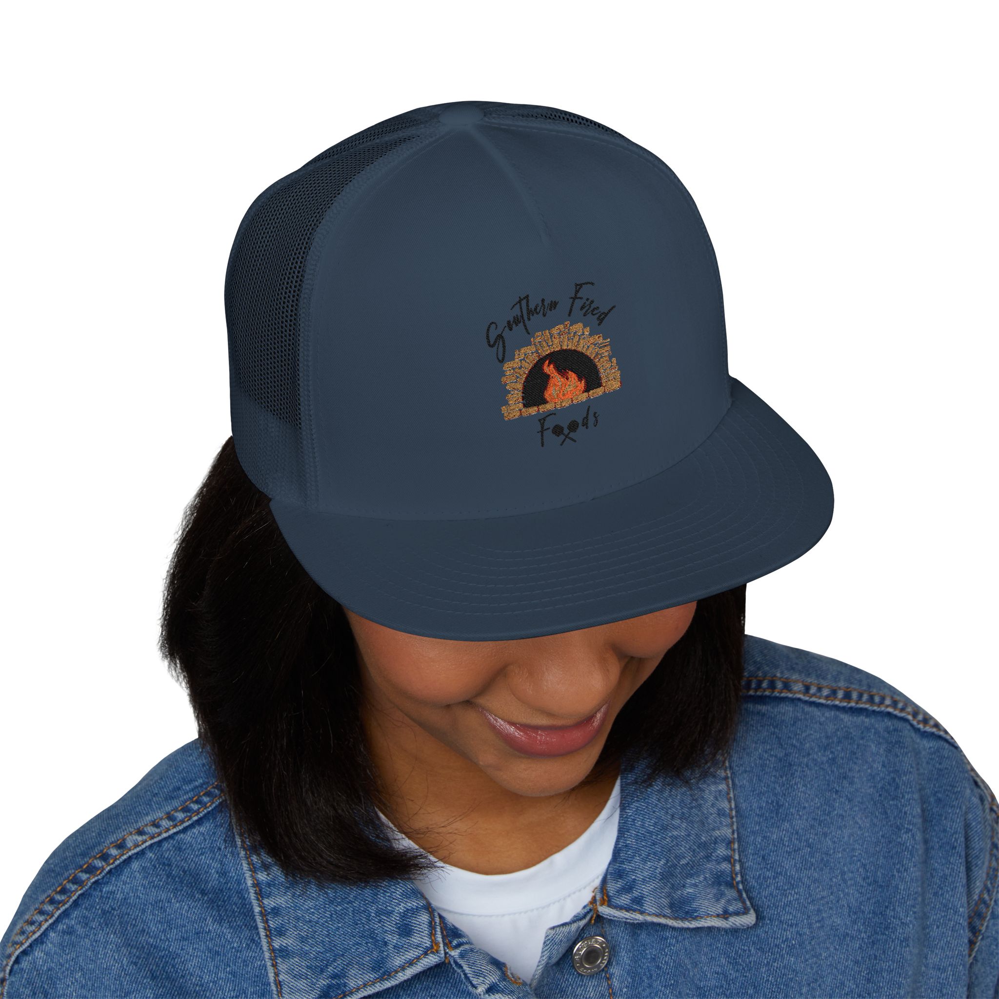 Embroidered 5 Panel Trucker Cap | Perfect for Outdoor Adventures, Camping, Gifts, Stylish Accessories, Casual Wear, Unisex Fashion - Image 35