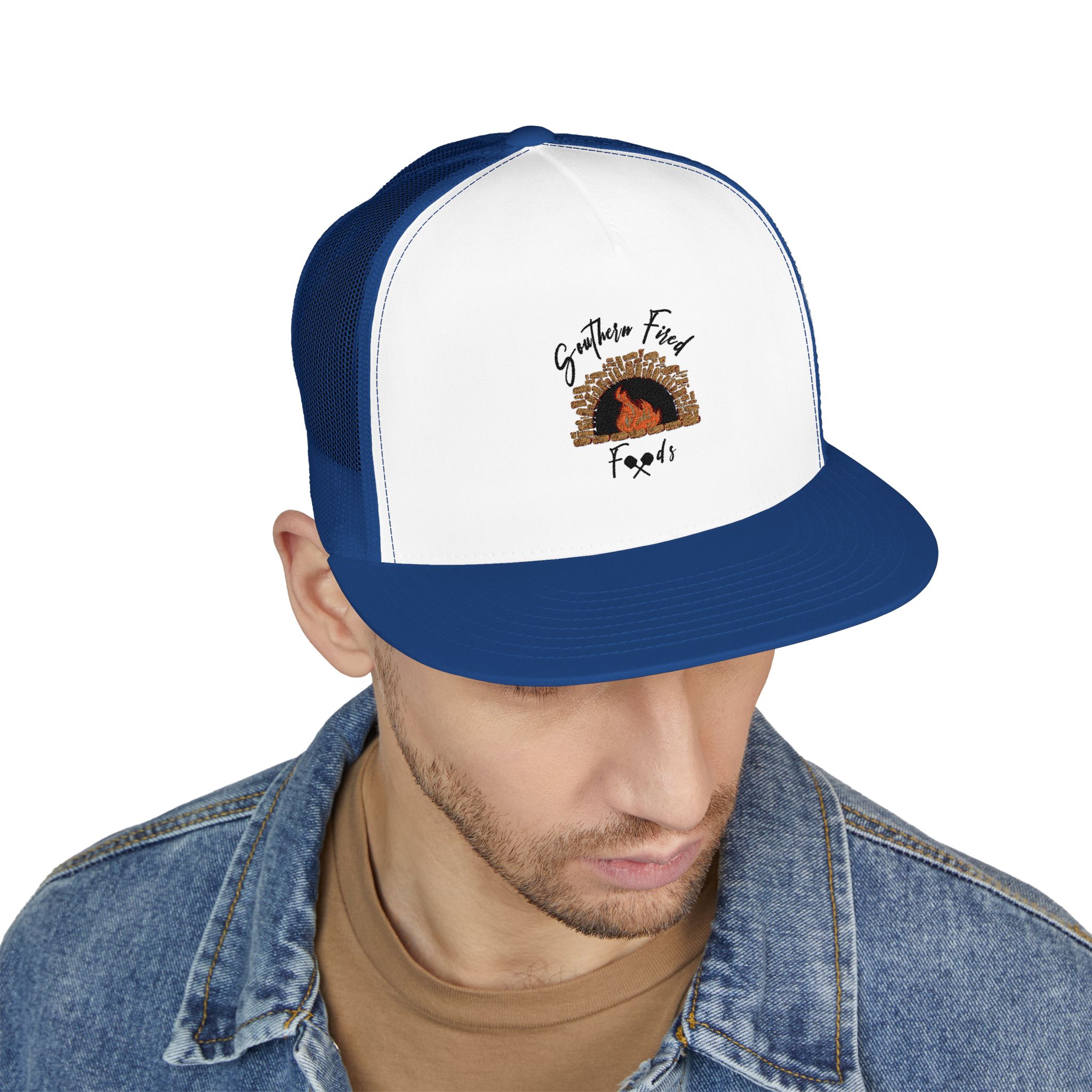 Embroidered 5 Panel Trucker Cap | Perfect for Outdoor Adventures, Camping, Gifts, Stylish Accessories, Casual Wear, Unisex Fashion - Image 21