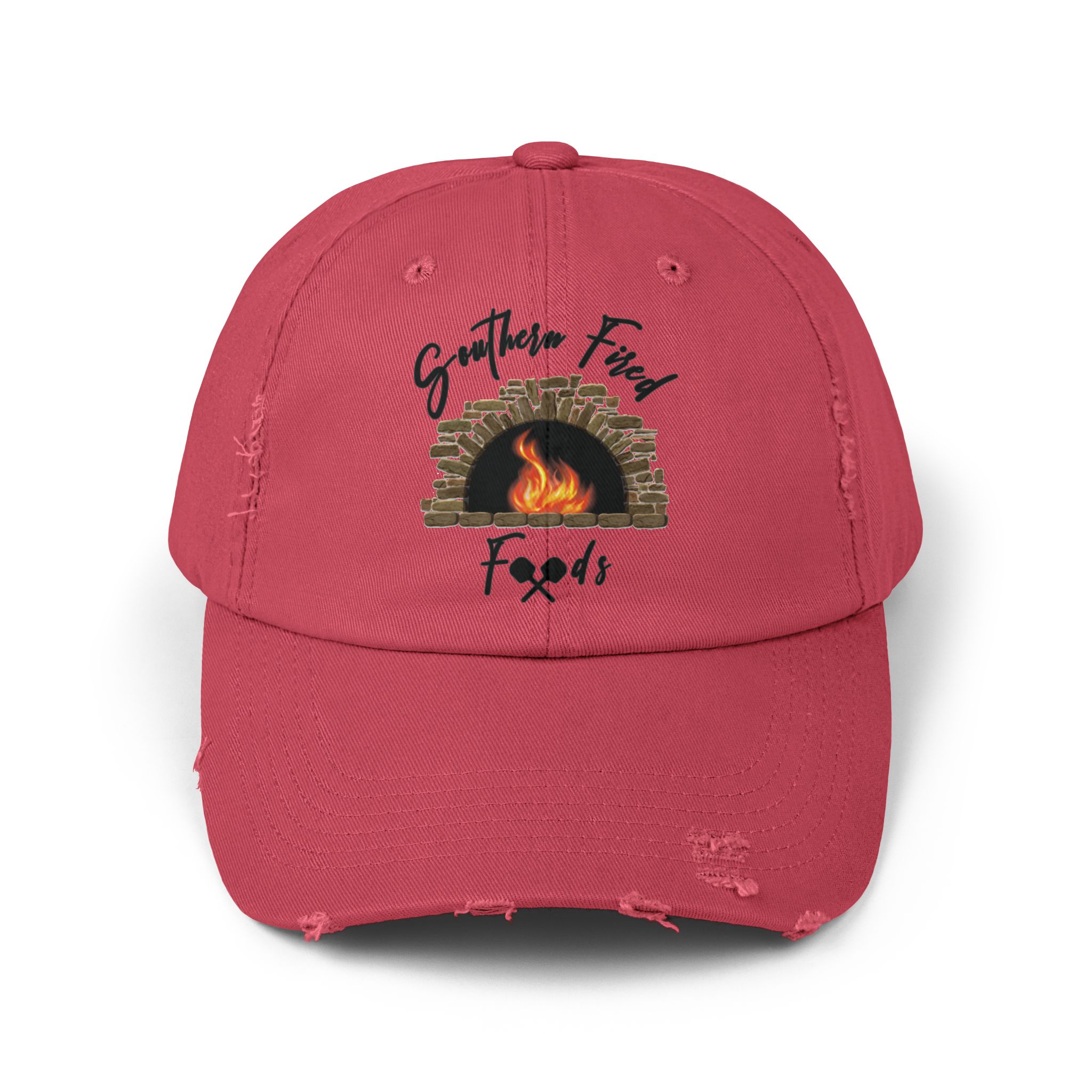 Southern Fire Foods Distressed Cap, Unisex Cap, Casual Hat, BBQ Cap, Gift for Food Lovers, Trendy Headwear - Image 2