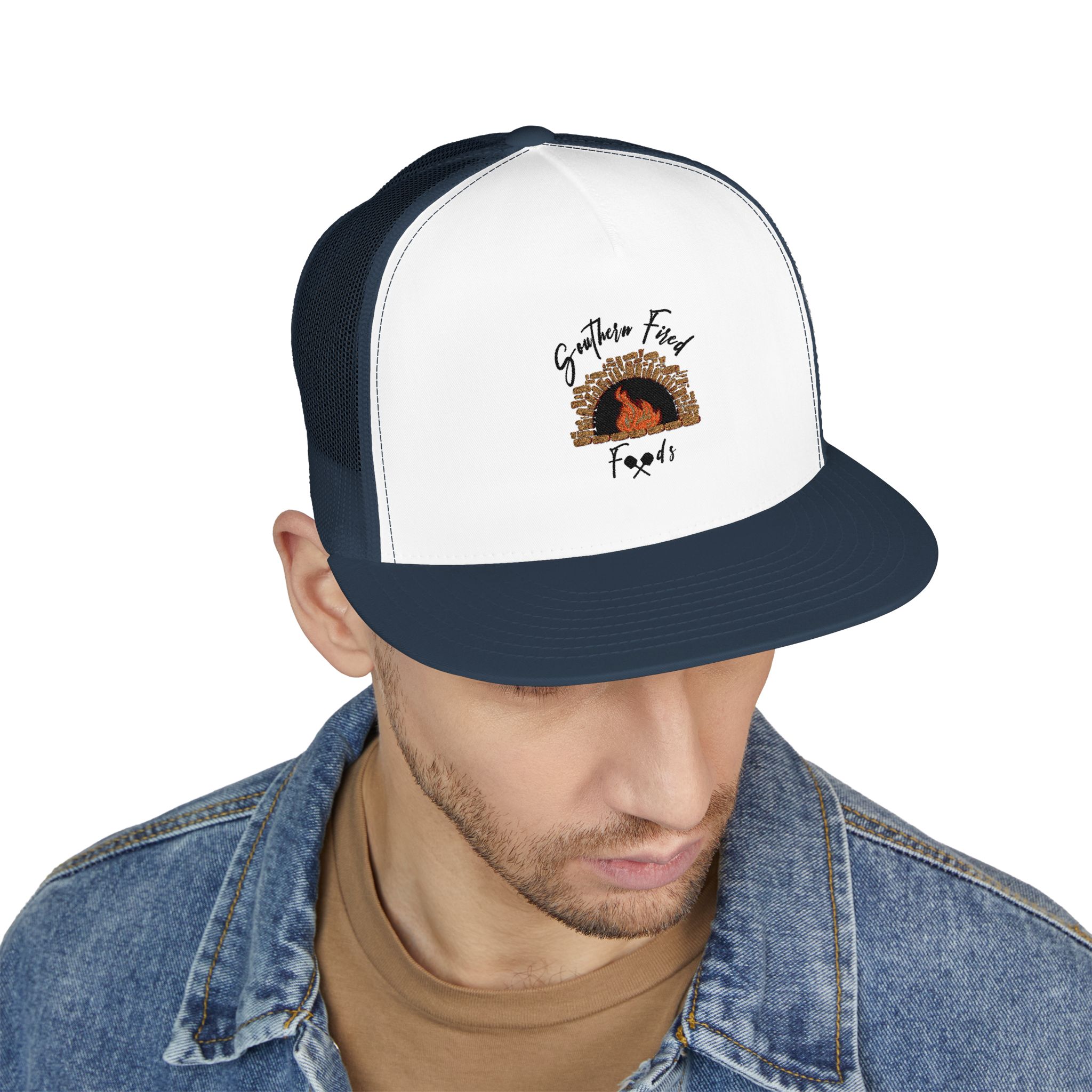 Embroidered 5 Panel Trucker Cap | Perfect for Outdoor Adventures, Camping, Gifts, Stylish Accessories, Casual Wear, Unisex Fashion - Image 13