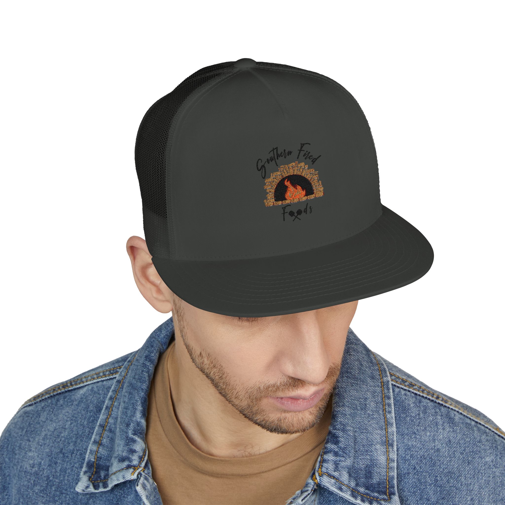 Embroidered 5 Panel Trucker Cap | Perfect for Outdoor Adventures, Camping, Gifts, Stylish Accessories, Casual Wear, Unisex Fashion - Image 29